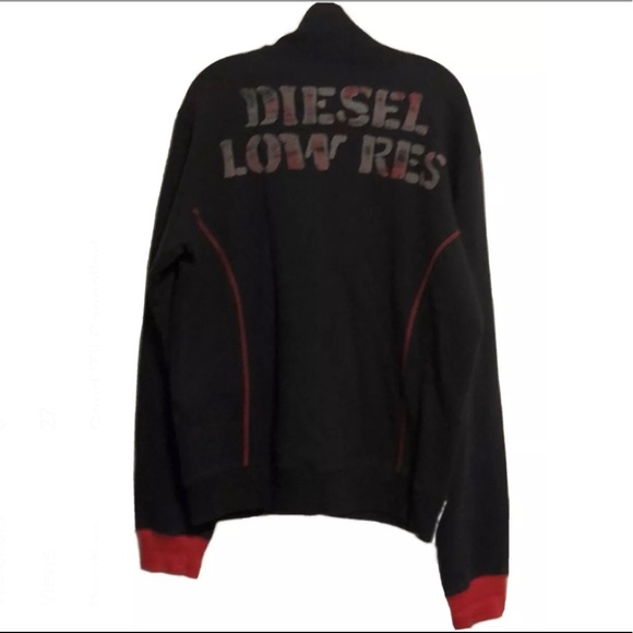 Diesel Other - Diesel Low Res Full Zip Sweatshirt Black Red 2XL